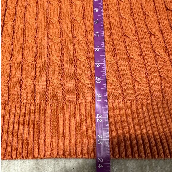 St. John's Bay Burnt Orange Long Sleeve V-Neck Cable Knit Sweater Size PL - Picture 7 of 7